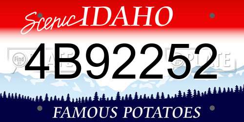 4B92252 Idaho License Plate