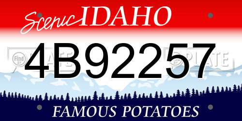 4B92257 Idaho License Plate