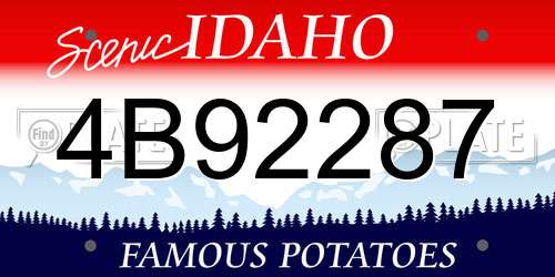 4B92287 Idaho License Plate