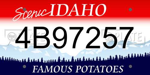 4B97257 Idaho License Plate