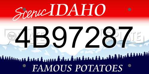 4B97287 Idaho License Plate