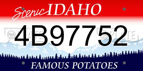 4B97752 Idaho License Plate