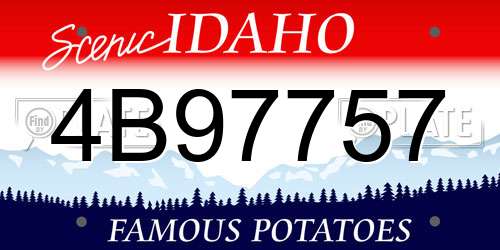4B97757 Idaho License Plate