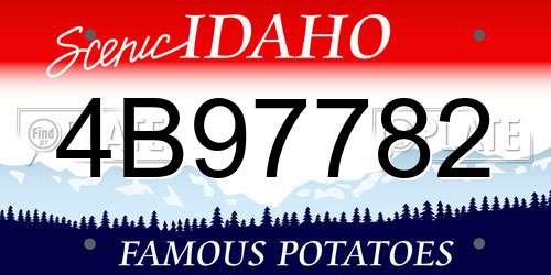 4B97782 Idaho License Plate