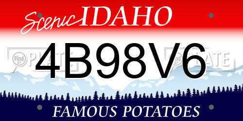 4B98V6 Idaho License Plate