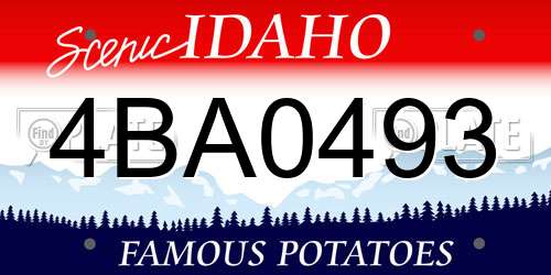 4BA0493 Idaho License Plate
