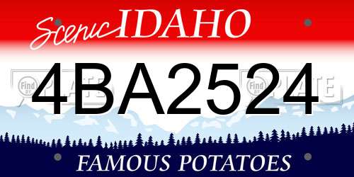 4BA2524 Idaho License Plate