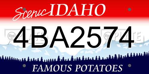 4BA2574 Idaho License Plate