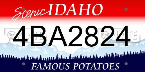 4BA2824 Idaho License Plate