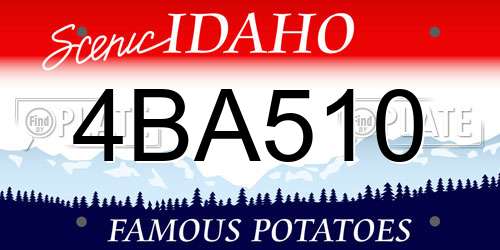 4BA510 Idaho License Plate