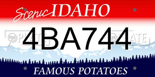 4BA744 Idaho License Plate