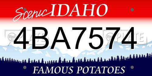 4BA7574 Idaho License Plate