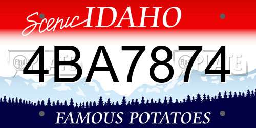 4BA7874 Idaho License Plate