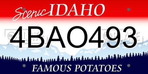 4BAO493 Idaho License Plate