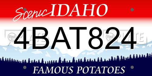 4BAT824 Idaho License Plate