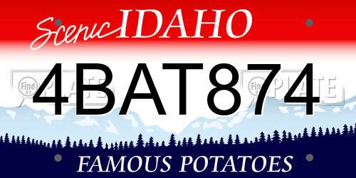 4BAT874 Idaho License Plate