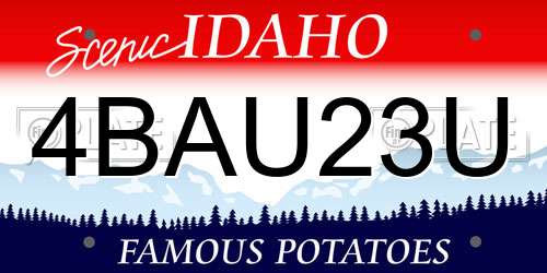 4BAU23U Idaho License Plate