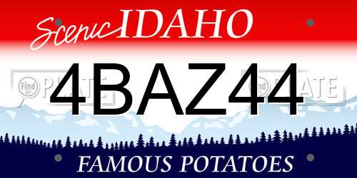 4BAZ44 Idaho License Plate
