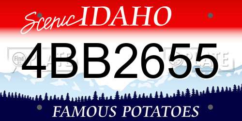 4BB2655 Idaho License Plate