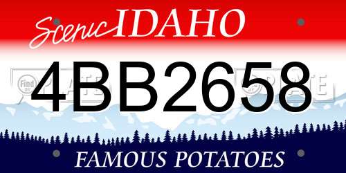4BB2658 Idaho License Plate