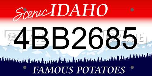 4BB2685 Idaho License Plate