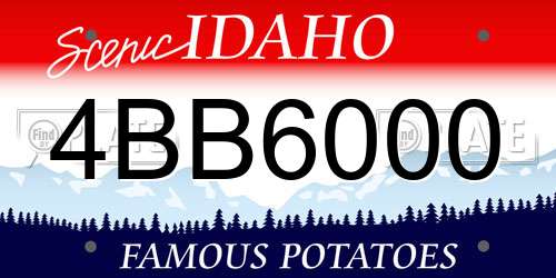4BB6000 Idaho License Plate