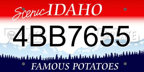 4BB7655 Idaho License Plate