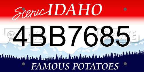 4BB7685 Idaho License Plate