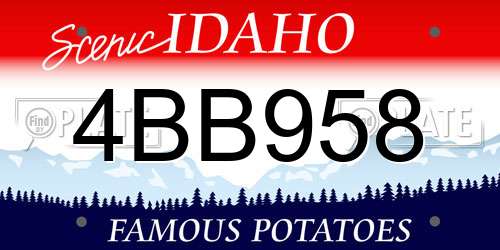 4BB958 Idaho License Plate