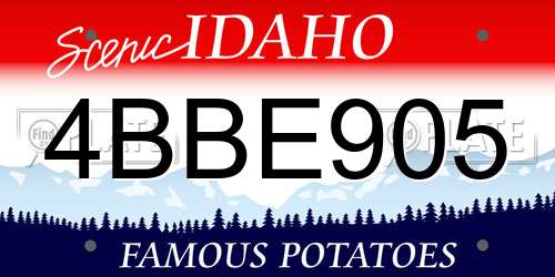 4BBE905 Idaho License Plate