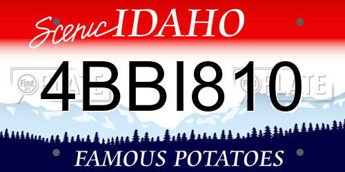 4BBI810 Idaho License Plate