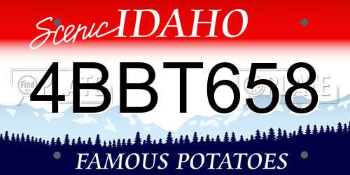 4BBT658 Idaho License Plate