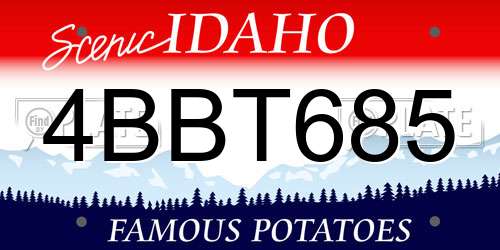 4BBT685 Idaho License Plate