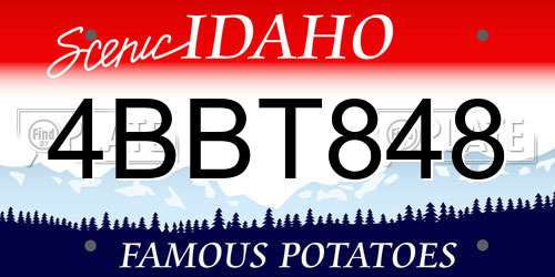4BBT848 Idaho License Plate