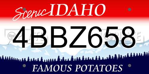 4BBZ658 Idaho License Plate