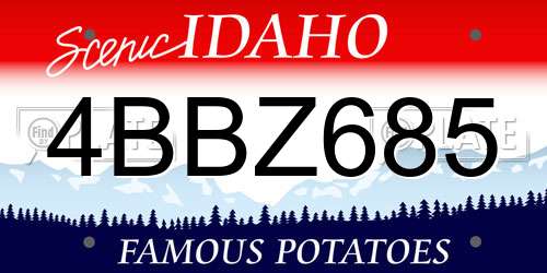 4BBZ685 Idaho License Plate