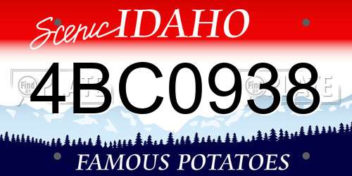 4BC0938 Idaho License Plate