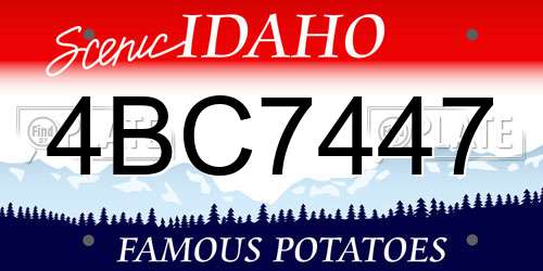 4BC7447 Idaho License Plate
