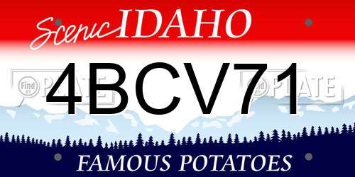 4BCV71 Idaho License Plate