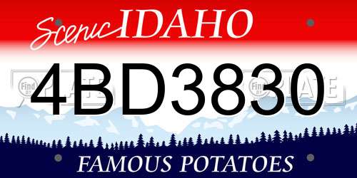 4BD3830 Idaho License Plate