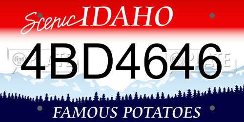 4BD4646 Idaho License Plate