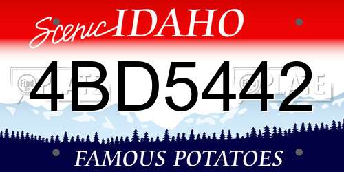 4BD5442 Idaho License Plate