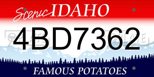 4BD7362 Idaho License Plate