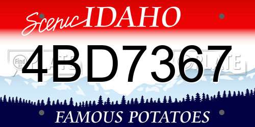 4BD7367 Idaho License Plate