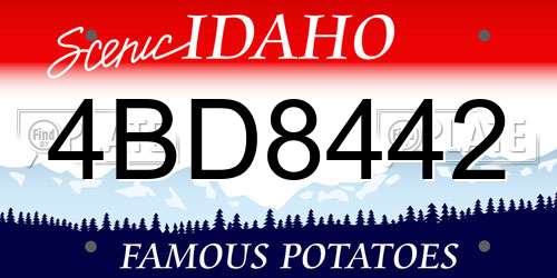 4BD8442 Idaho License Plate