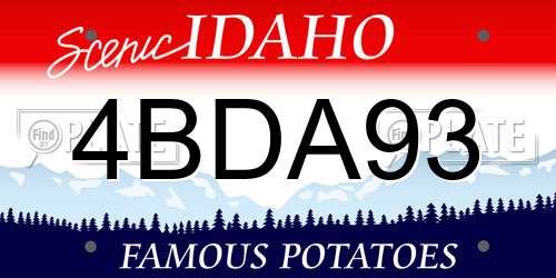 4BDA93 Idaho License Plate