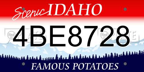 4BE8728 Idaho License Plate
