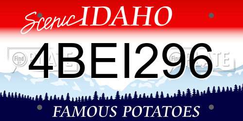 4BEI296 Idaho License Plate