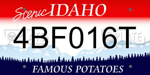 4BF016T Idaho License Plate