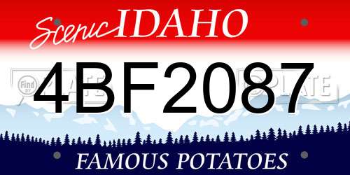 4BF2087 Idaho License Plate